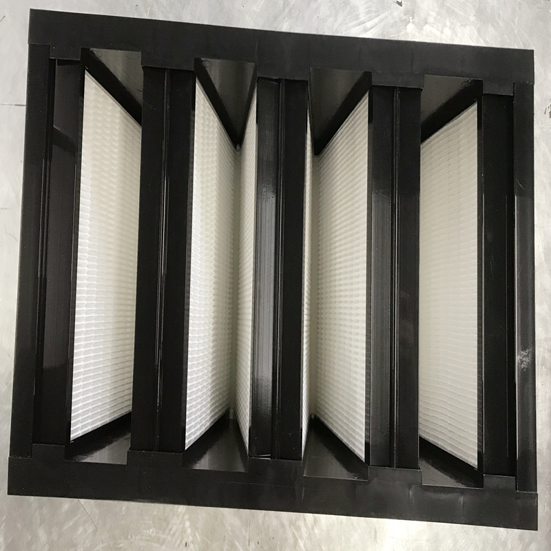 Efficacité moyenne F7 Cadre en plastique 592 x 592x 292mm Mini-plissé Mini-plissé 4 V Banque CVAC Filtre à air HVAC