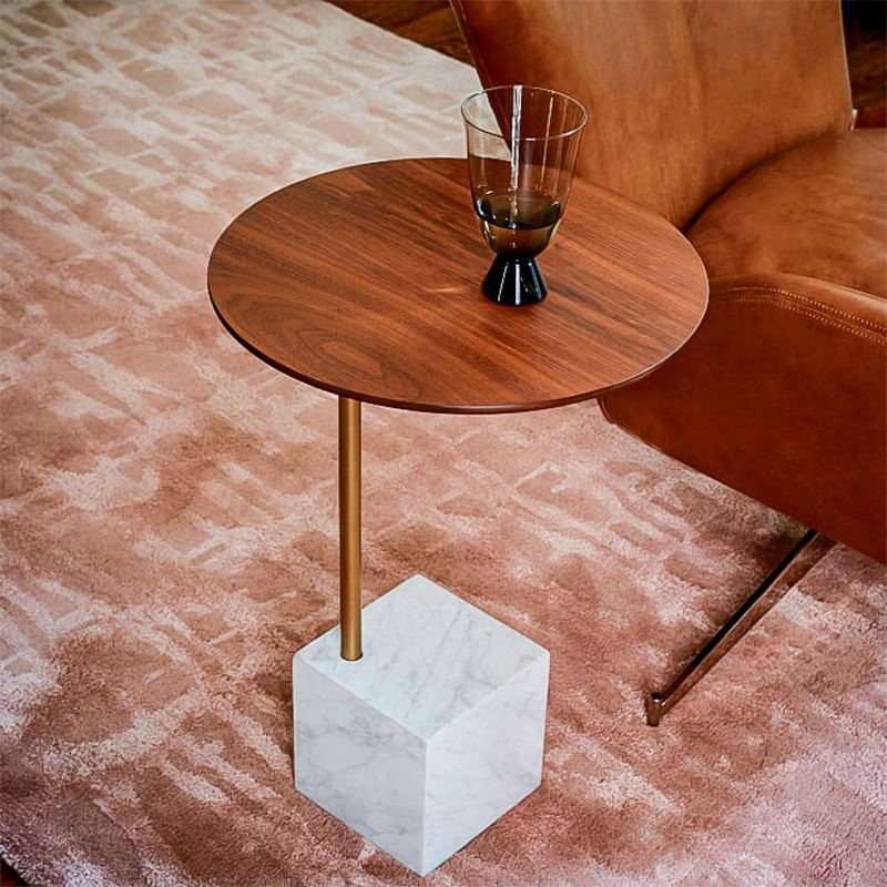 Nordic rond Petite table basse Table basse MDF moderne Table d'appoint en marbre pour salon