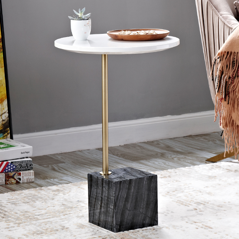 Nordic rond Petite table basse Table basse MDF moderne Table d'appoint en marbre pour salon