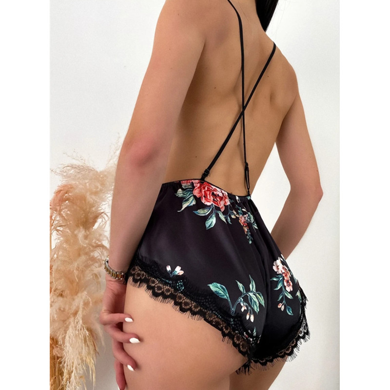 Sexy Hollow Out Floral Body High Cut Col V Lingerie Teddy Ultra mince Femmes respirantes Erotic Sexy Lingeriehot Vente Produits