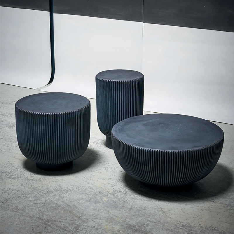Shape de bol en fibre de verre en plein air industriel Centre de table de basse ronde table basse moderne ensemble meubles de salon