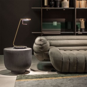 Shape de bol en fibre de verre en plein air industriel Centre de table de basse ronde table basse moderne ensemble meubles de salon