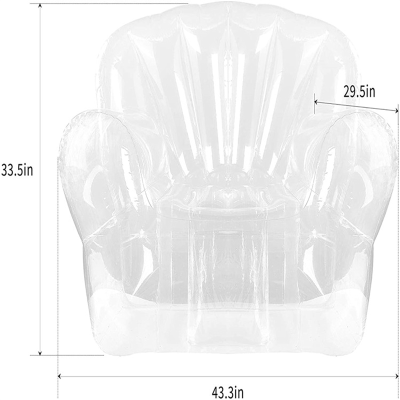 Canapé gonflable transparent en PVC, chambre à coucher en plein air loisirs, chaise pliante gonflable unique