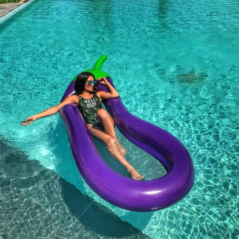 Vente chaude Nouveau floatnet gonflable aubergine, jouet d'eau gonflable pour la piscine, la plage