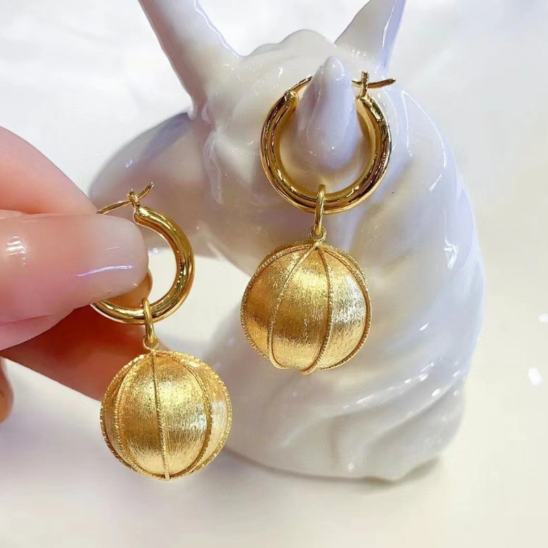 Bijoux tuochen 18k Jaune Or Prêt à expédier Boucles d'oreilles pour femmes
