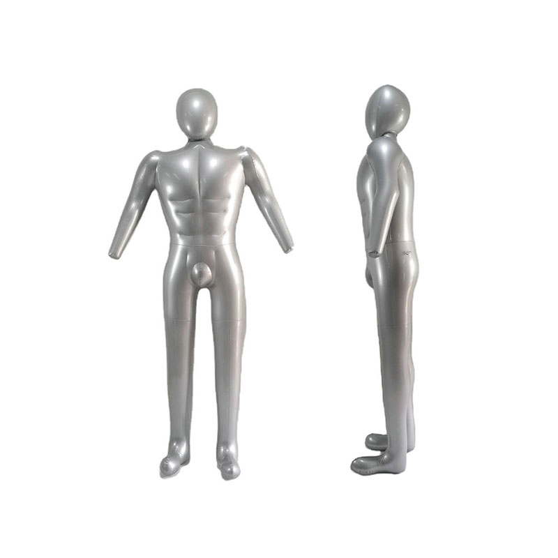 Modèle de mannequin mâle pvc gonflable, taille réelle avec tête et bras, mannequin de corps en plastique