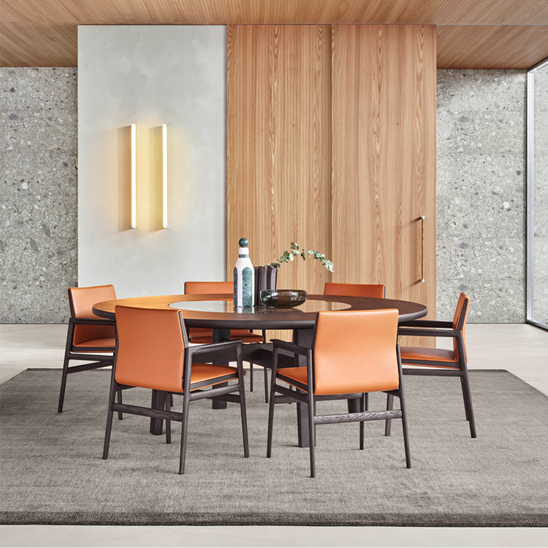 Nordique Black Jambre en bois massif de salle à manger Tissu de salle à manger chaises de salle à manger modernes avec bras