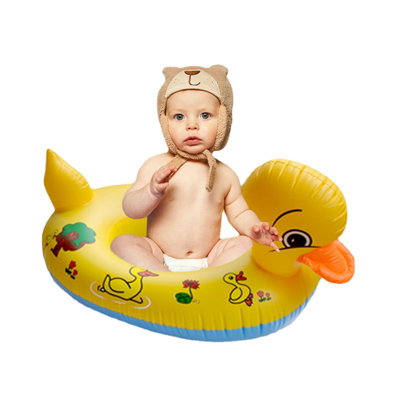 Jouet à anneau denatation des enfants, PVC Yellow Duck Pliant d'eau pour les enfants