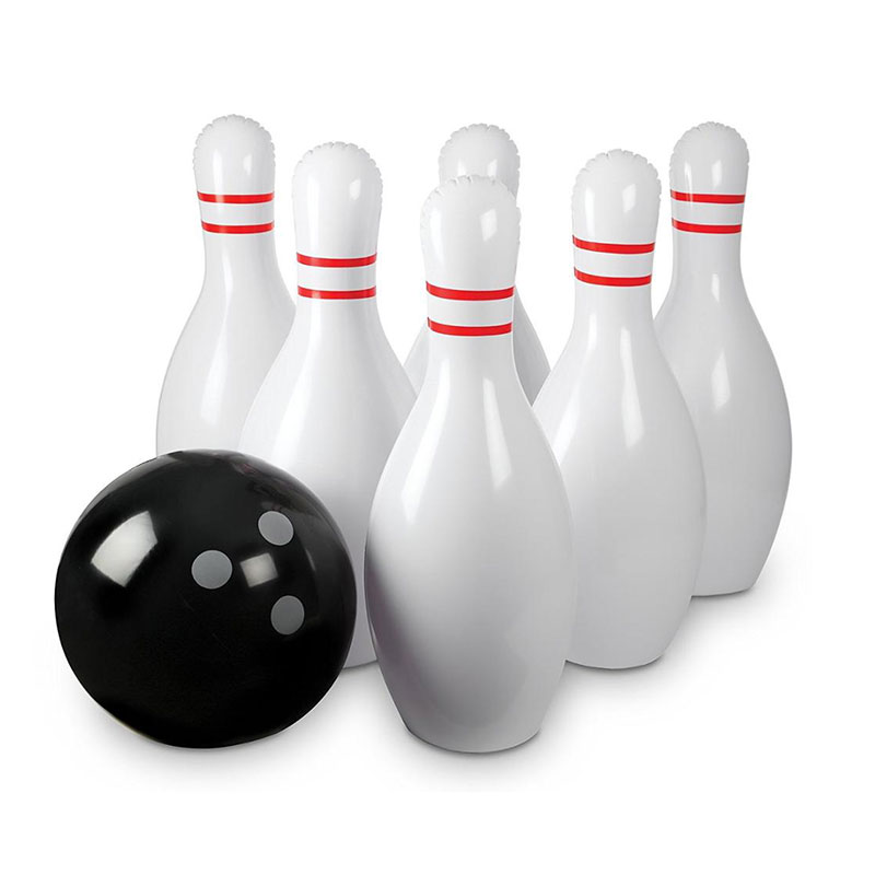 L'ensemble de bowling gonflable comprend une grosse boule et 6 broches de bowling gonflables Jumbo Bowling Set Game pour les enfants