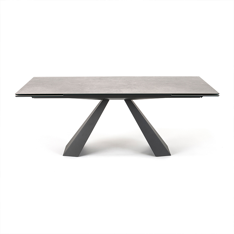 Italien minimaliste en pierre fritrée Table de la salle à manger rectangulaire Ensemble 6 places
