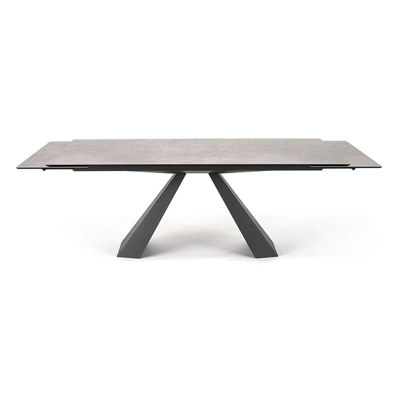 Italien minimaliste en pierre fritrée Table de la salle à manger rectangulaire Ensemble 6 places