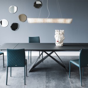 Designs modernes italiens 8 personnes en céramique de table à manger rectangulaire en pierre de céramique