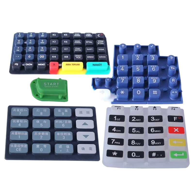 Télécommande de télécommande de clavier en caoutchouc à bouton de silicone imprimé en silicone imprimé en silicone en silicone en silicone