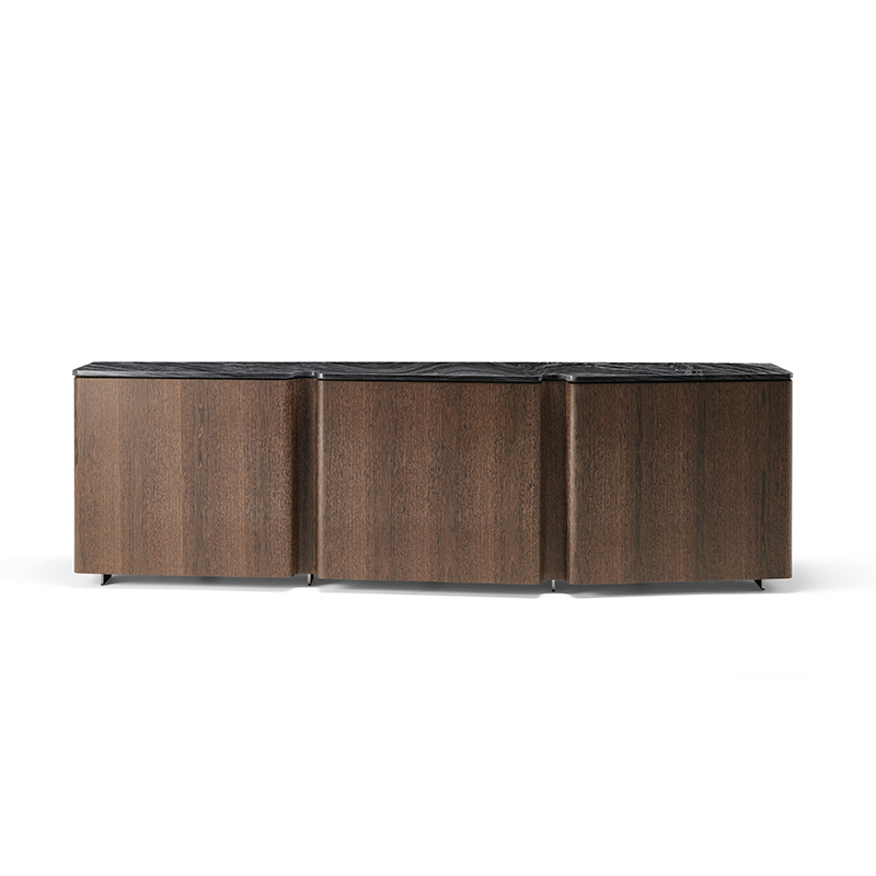 Italien Luxury Bar Buffet Wood TV Cabinet Cabinet en marbrenoir