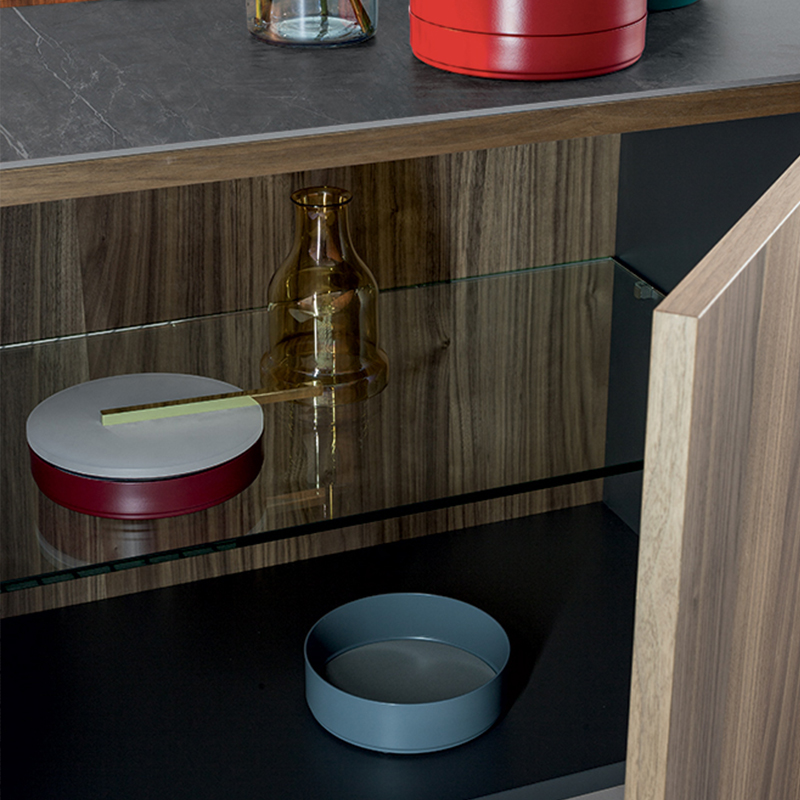 Nordic Modern Walnut Wood Boîte en bois armoire à télévision en bois salon