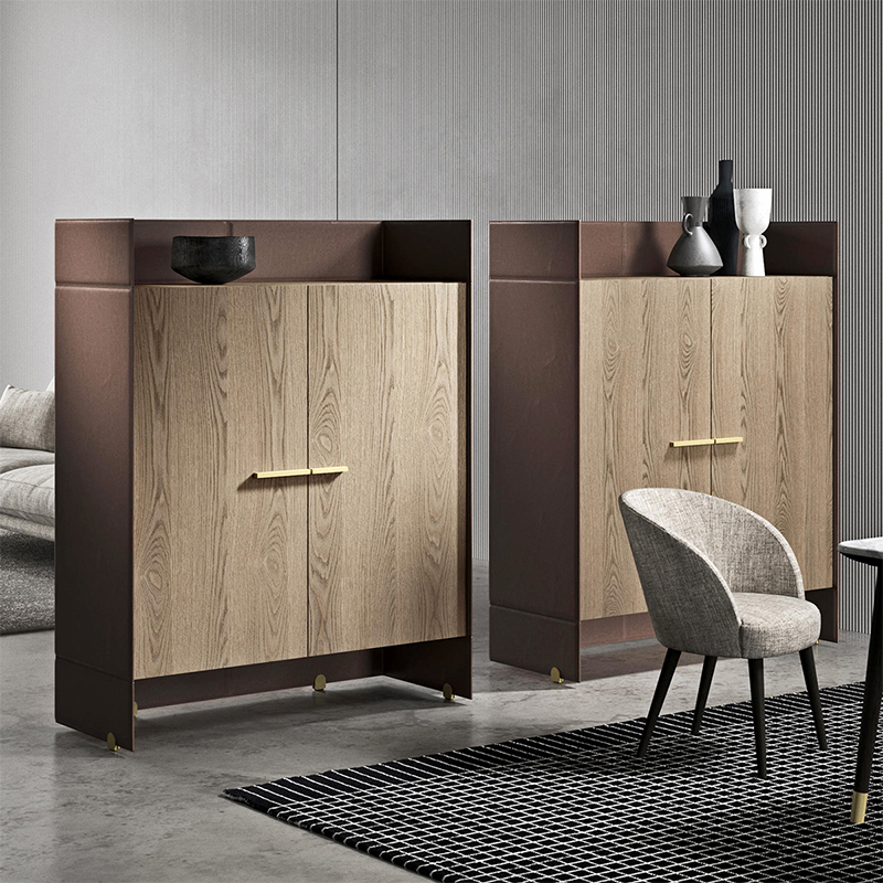 Dîne en cuir de design italien moderne grande armoire buffet du buffet