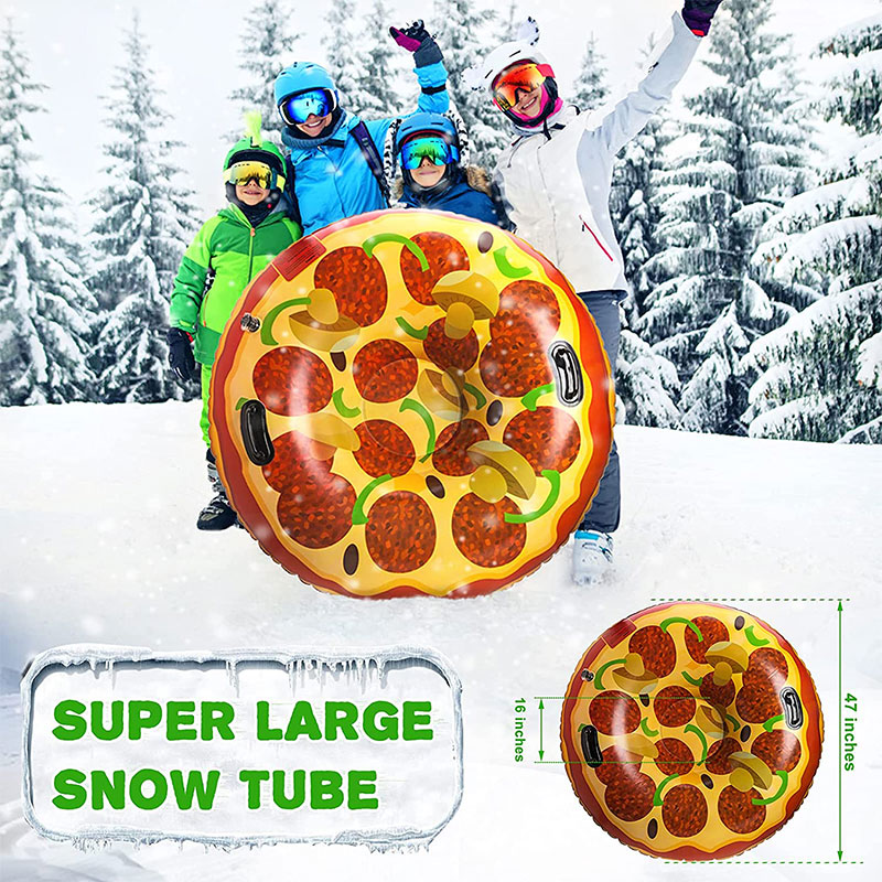 Pizza Pizza Snow Tube Équipement de traîneau de jouets d'hiver, jouets deneige pour enfants extérieurs