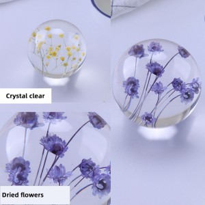 Custom 3d 7cm 8cm 9cm Résine Orbe Plant de fleursnaturelles Real Planchers Paper pour cadeaux de Noël Crystal Glass Home Decor
