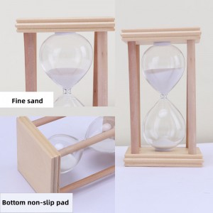 Home Hour Glass Sand Timer sur le stand, env. 30 minutes, couleur en bois