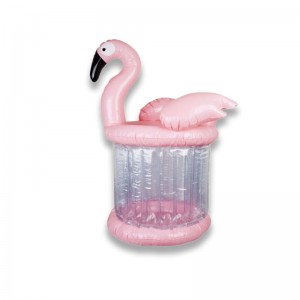 Refroidisseur de seau gonflable de glace gonflable rose, jouets de fête d\'été accessoires de plage de piscine, porte-tasse à bière de bière