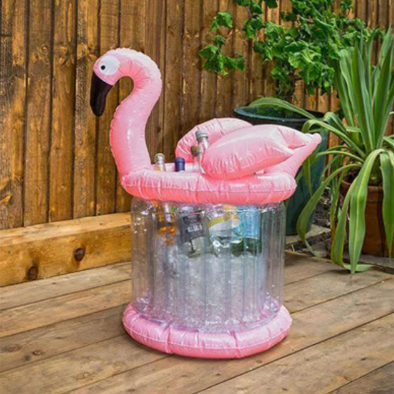 Refroidisseur de seau gonflable de glace gonflable rose, jouets de fête d'été accessoires de plage de piscine, porte-tasse à bière de bière