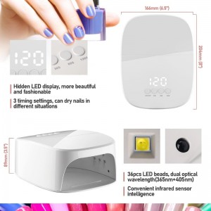 M&r P30Pro Lampe à ongles à LED UV sans fil, 60W Lumière UV rechargeable pour les ongles Sécheur à ongles LED sans fil avec port USB pour charger le téléphone et le perceur d\'ongles, lampe à ongles professionnelle pour vernis à...