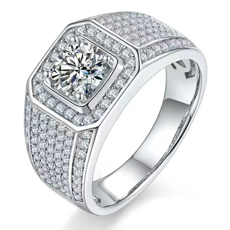 Engagement S925/18k/14k/10k avec Moissanite/Real Diamond pour l'homme