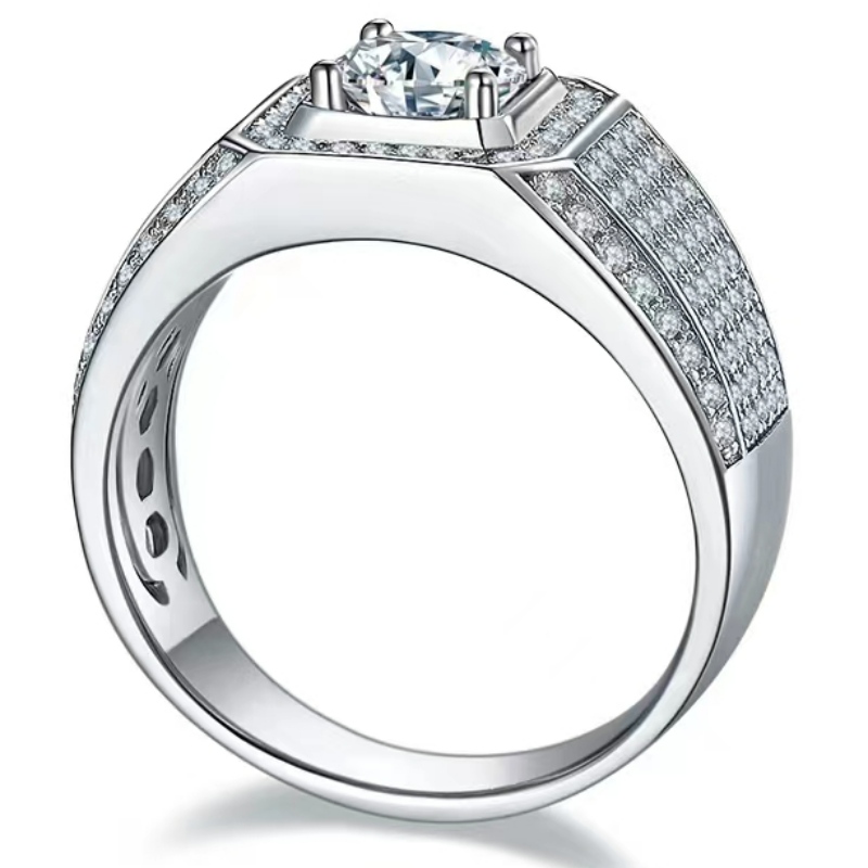 Engagement S925/18k/14k/10k avec Moissanite/Real Diamond pour l'homme