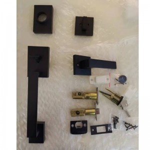 8003 Black Heavy Duty Front Door Front Door Entry Sett avec un seul pêne dormant, jeu de verrouillage d\'entrée