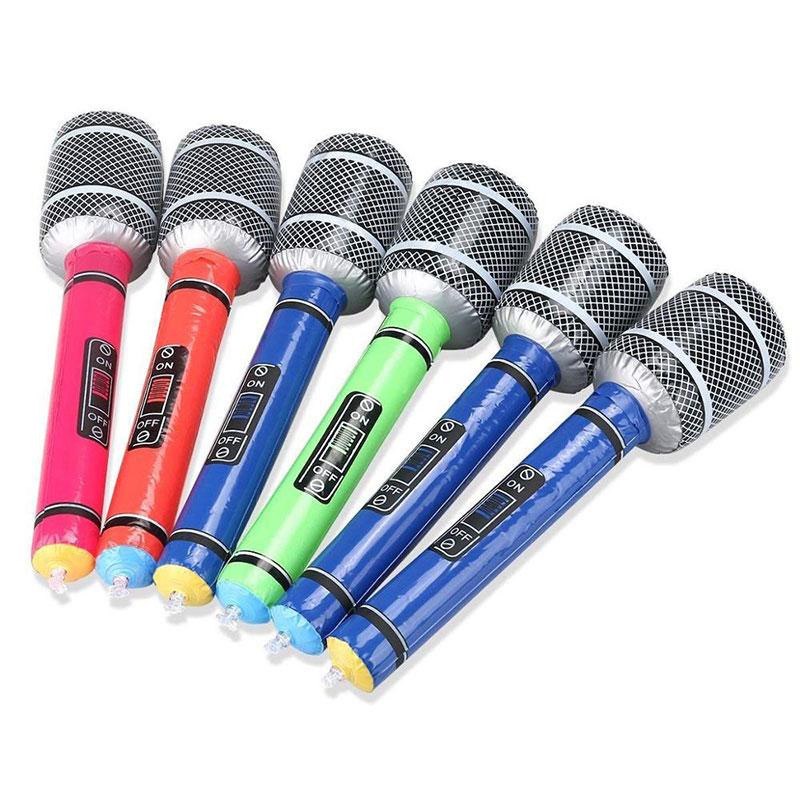 Toys microphones gonflables sans fil pour enfants, microphone à explosion, fête des enfants fournit une décoration de 10 pouces