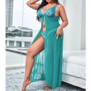 Flyaway Mesh Robe Sexy Nightwear Long Robe Nightgown Woman Night Robe