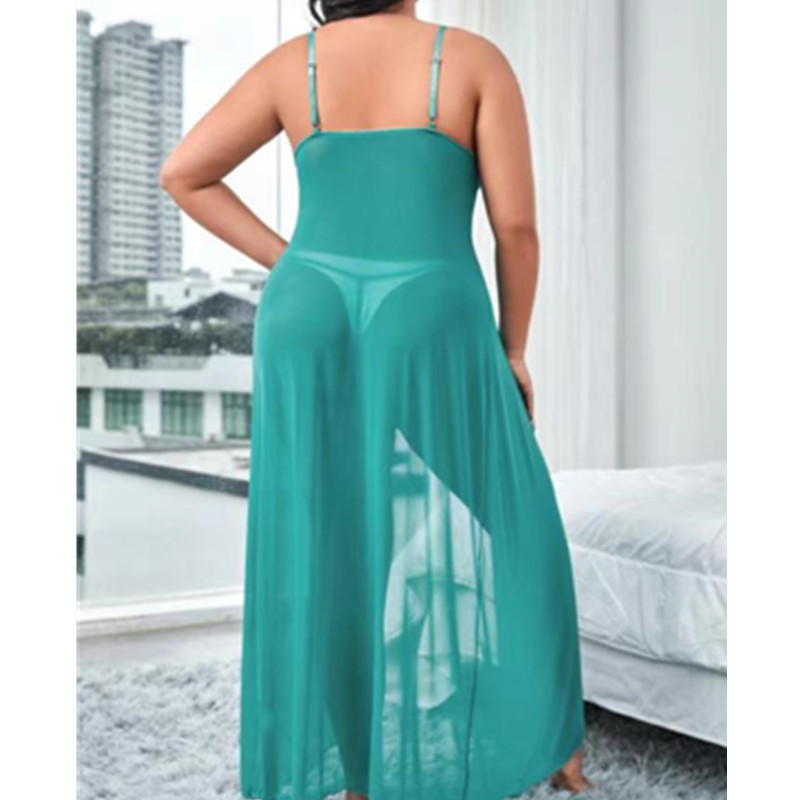 Flyaway Mesh Robe Sexy Nightwear Long Robe Nightgown Woman Night Robe