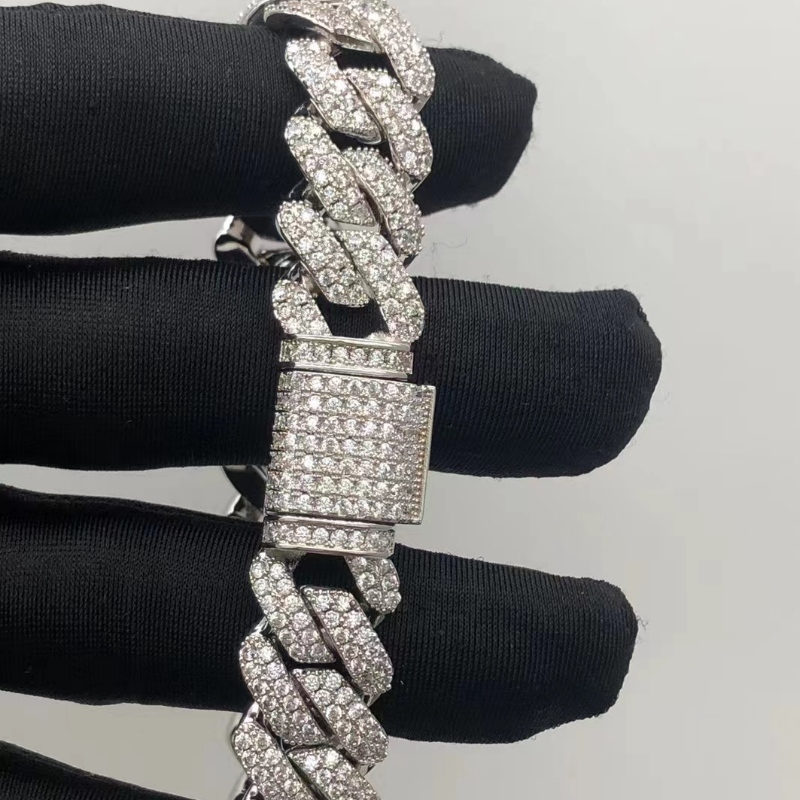 Bijoux tuochen sterling argent 925 avec bracelet en pierre Moisanite pour l'homme
