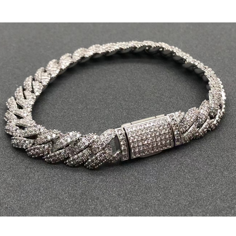 Bijoux tuochen sterling argent 925 avec bracelet en pierre Moisanite pour l'homme