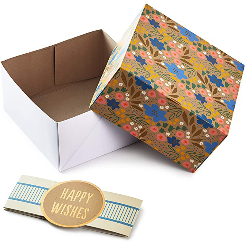 Boîtes-cadeaux Hallmark avec des bandes de wrap, tailles assorties (3 pack: fleurs et rayures mignonnes) pour les anniversaires, douchesnuptiales, la journée de la mère, les meilleurs amis