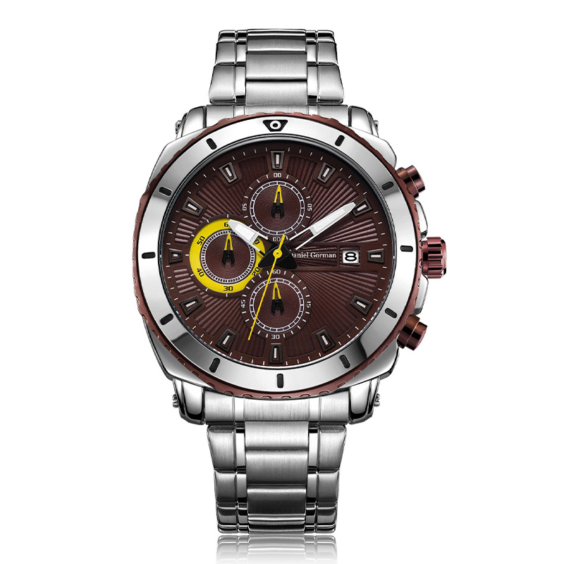 Dniel Gorman en acier inoxydable luxe étanche Quartz OEM Hands Hands Montre à bracelet