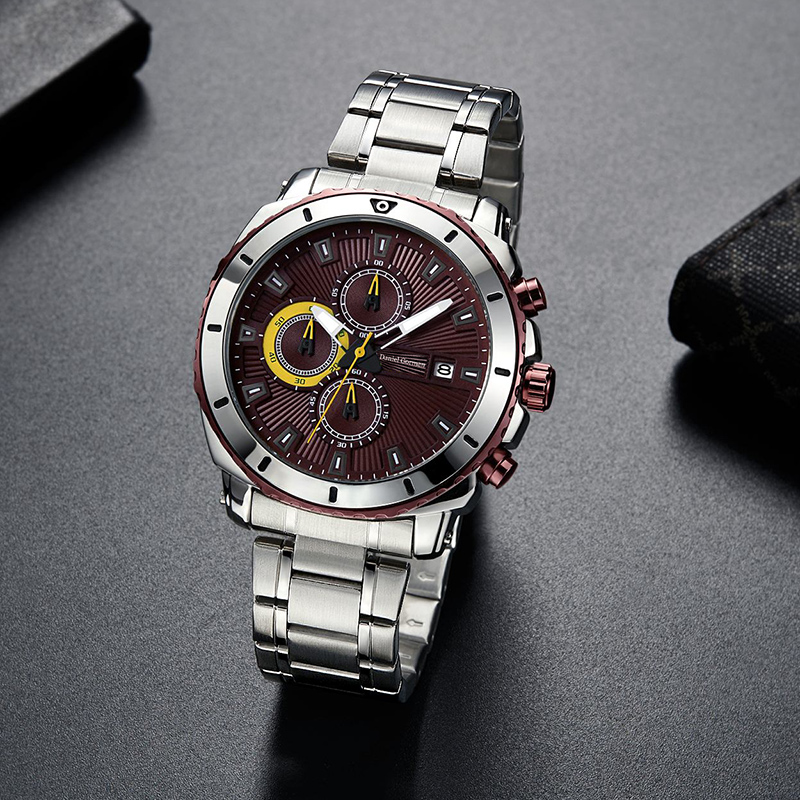 Dniel Gorman en acier inoxydable luxe étanche Quartz OEM Hands Hands Montre à bracelet