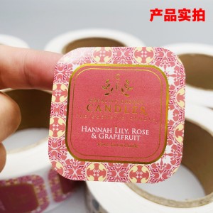 Couleur bronzing transparent auto-adhésif personnalisé argent chaud l0g0 en revêtement en papier autocollant auto-adhésif