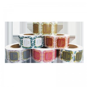 Couleur bronzing transparent auto-adhésif personnalisé argent chaud l0g0 en revêtement en papier autocollant auto-adhésif