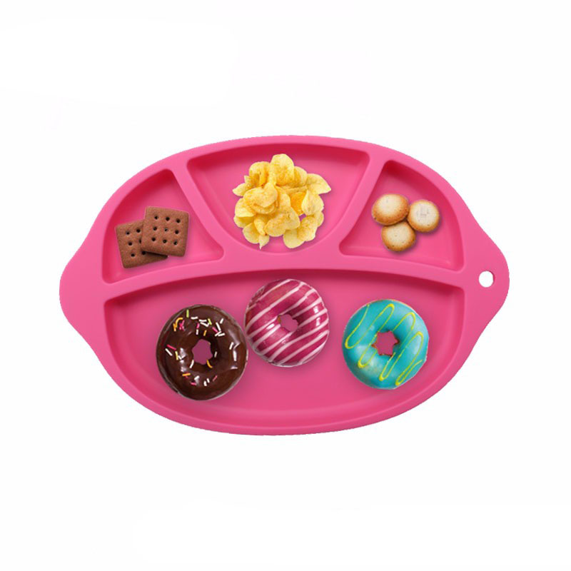 Assiette divisée en silicone en gros de qualité aliment