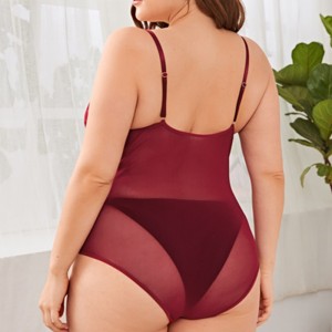 Body body en peluche de garniture à la pétoncle en dentelle florale pour robenocturne