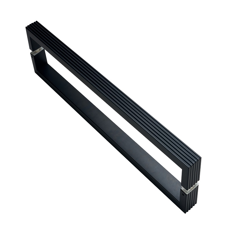 SS-021 Pataille de porte de Gals moderne moderne rectangulaire straight Knurled, 304 Porte de porte d'entrée en acier inoxydablenoir matnoir
