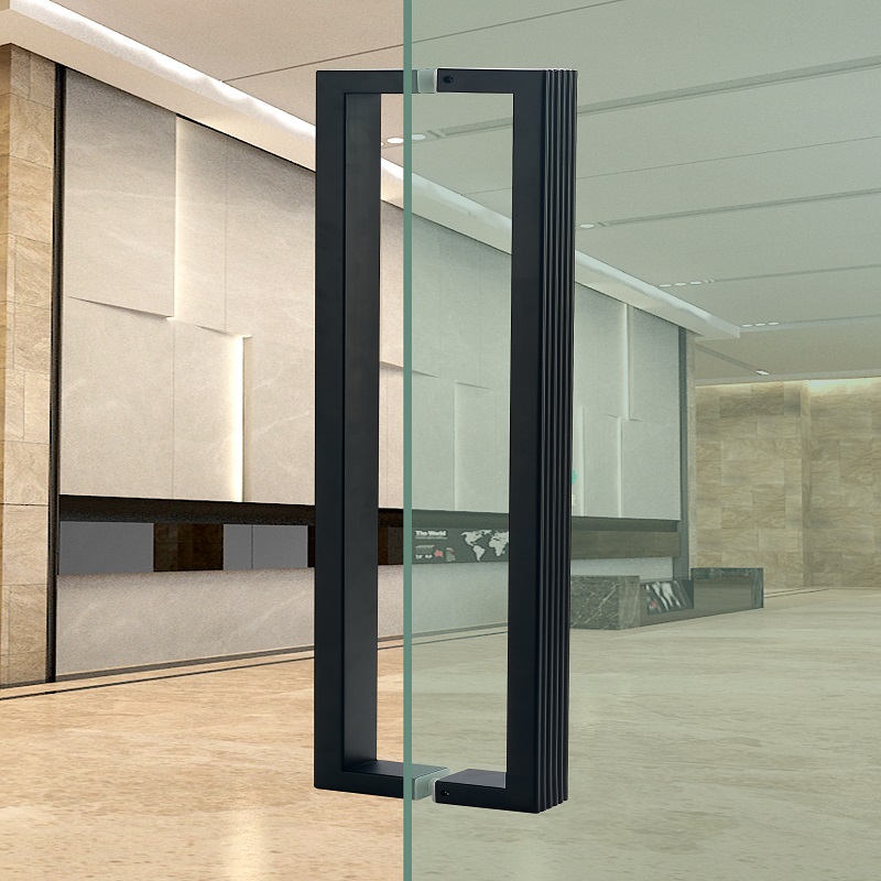 SS-021 Pataille de porte de Gals moderne moderne rectangulaire straight Knurled, 304 Porte de porte d'entrée en acier inoxydablenoir matnoir