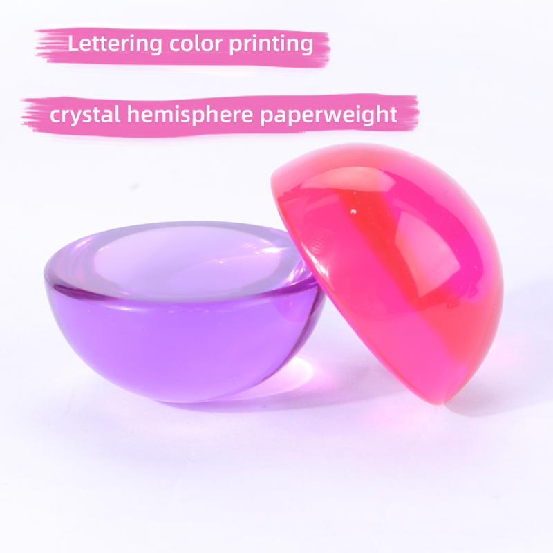 ornements de fengsui personnalisés décoration de maison claire dôme sphère colorée résine cristal acrylique rond hémisphère