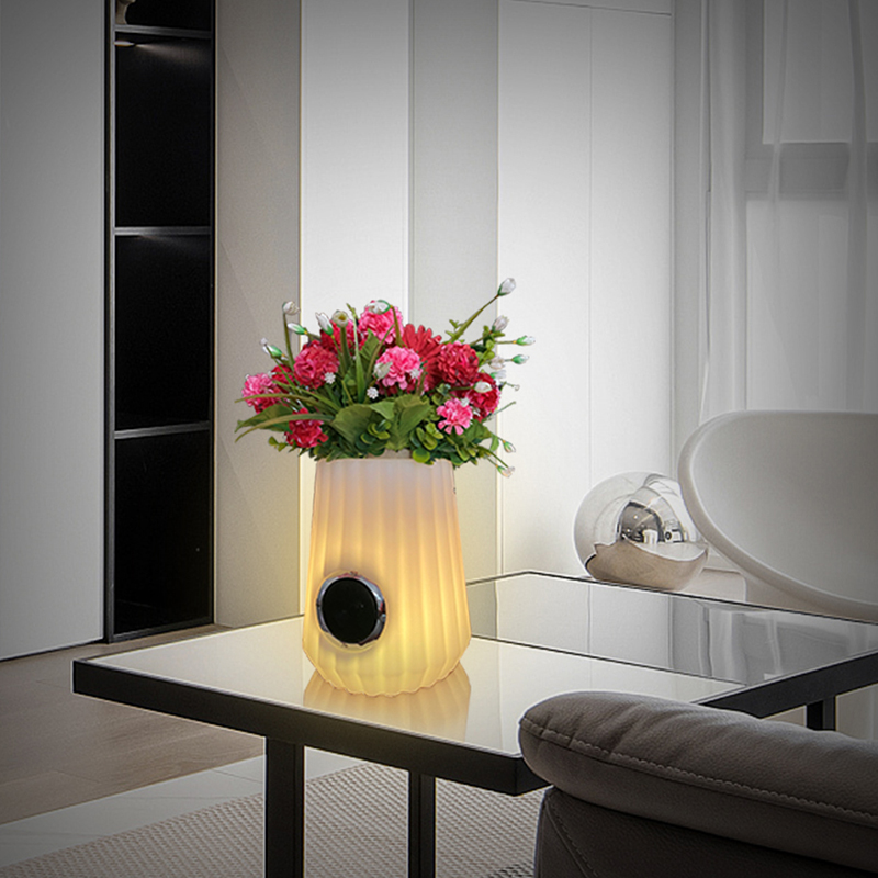 LED Flower Flower Pot Indoor/outdoor Creative Smart Table Lampe pour le salon, chambre, décoration de jardin, feux LED de godet à glace dimmables avec haut-parleur Bluetooth