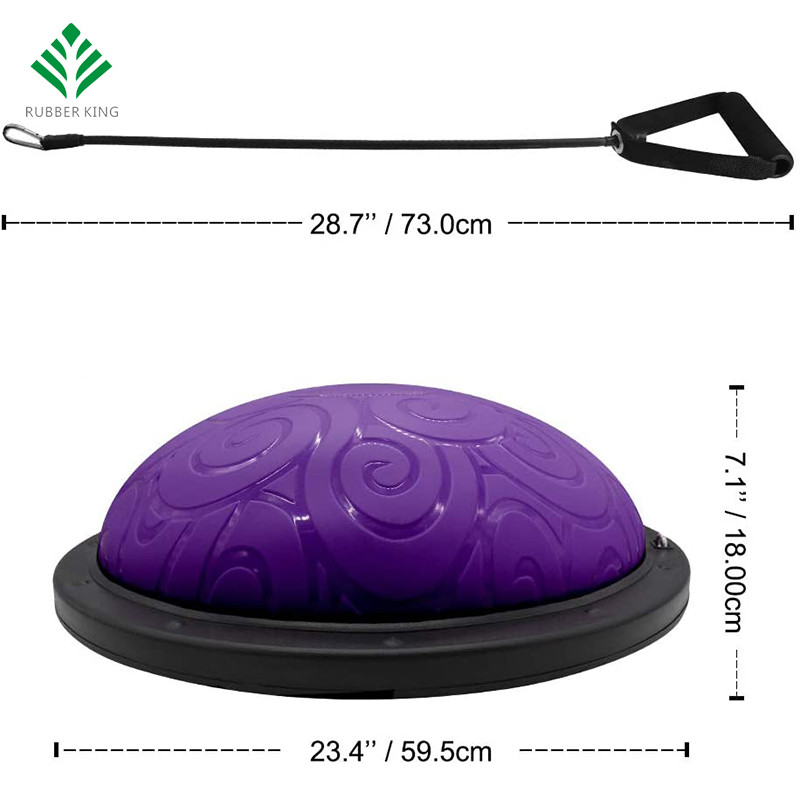 Traineur de l'équilibre de demi-balle avec sangles Yoga Balance Ball Anti Slip pour entraînement de base Home Fitness Force Exercice Entraînement Gym