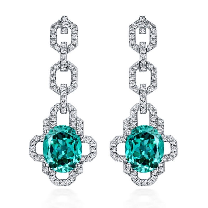 Bijoux tuochen argent sterling personnalisé 925 avec boucle d'oreille en pierre de diamant à haute teneur en carbone