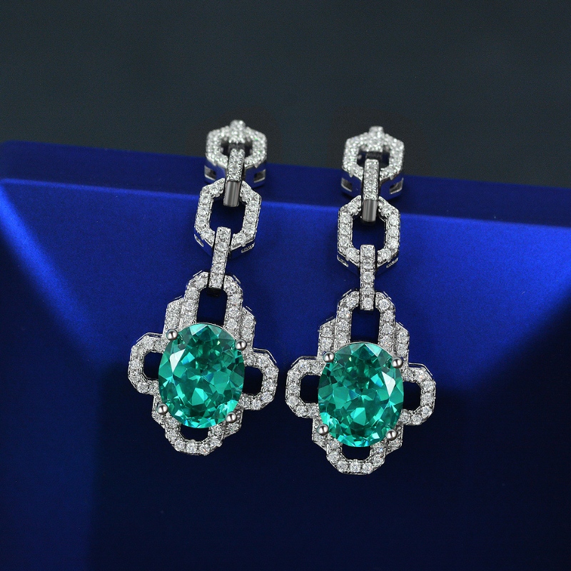 Bijoux tuochen argent sterling personnalisé 925 avec boucle d'oreille en pierre de diamant à haute teneur en carbone