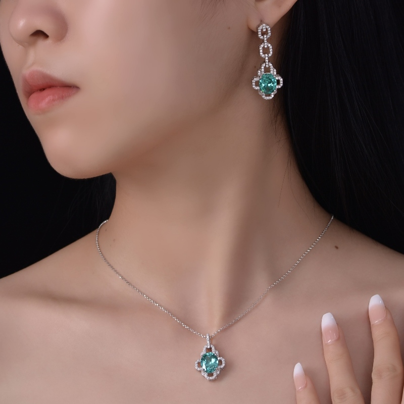 Bijoux tuochen argent sterling personnalisé 925 avec boucle d'oreille en pierre de diamant à haute teneur en carbone