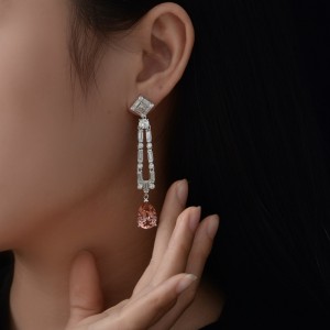 Salomon Powder 5 Carat High Carbon Diamond Water Drop 10 * 14 boucles d\'oreilles à glands longs